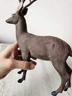 Vintage Paper Mache Reindeer Deer Xmas Decor Village Statue Figurine