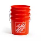 3 Qty 2 Gallon Orange Paint Buckets Heavy Duty Plastic Mixing Pail W Handle