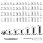 120 Sets Chicago Screws For Leather metal Repair Rivets Kit silver M5 Sizes