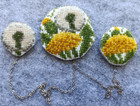 Handmade Cross-stitch Brooch   dandelions 