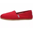 New Womens Toms Slip On Classic Red Canvas Medium Flats Oxford Original Size 8 5