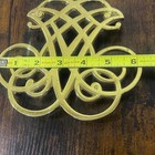 Vintage Thomas Jefferson Monticello Cypher Brass Trivet 1951 Scroll Design 6in