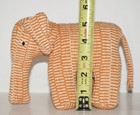Wsd Fair Trade Orange   Ivory 100  Cotton Elephant Stuffed Animal Nepal