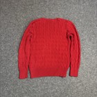 Polo Ralph Lauren Cable Knit Sweater Youth Medium  10-12  Red Long Sleeve Crew