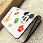 New   disney X Coach   essential Slim Card Case   Sticker Print Chalk Cdm61