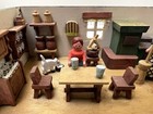 Vintage Miniature Wooden Kitchen Scene Diorama Folk Art Handmade Display