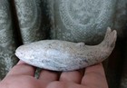 Vintage Primitive Whale Stone Art Carving Sculpture Possibly Inuit Ocean Decor 