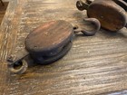 Lot 2 Antique Boston Lockport Block Co Usa Block And Tackle Pulley Wooden 13 5 