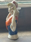 Vintage Hand Painted Porcelain Pin Cushion Half Doll