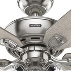 Hunter Fan 52 Inch Traditional Brushed Nickel Ceiling Fan W Pull Chain And Light