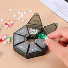 7 Day Round Pill Box Organizer Weekly Medicine Case Travel Pill Holder Compact