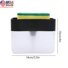 Kitchen Sink Soap Dispenser Pump With Sponge Holder Dishwashing Liquid Press Box