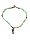 Vintage Green Beaded Silver Tone Pineapple Charm Anklet-ankle Bracelet Summer