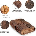 Leather Bound Journal - Rustic Brown  7 x5   220 Pages - Vintage Blank Paper