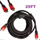 Premium 25ft Hdmi Cable 1 3 Bluray 3d Tv Dvd Ps3 Hdtv Xbox Lcd Led 1080p Red Us