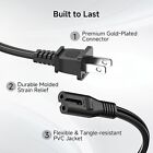 2 Prong Power Cord 5ft C7 2-slot Cable For Ps5 Ps4 Xbox Tv Samsung Tcl