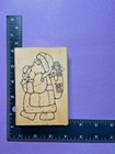 Dots Rubber Stamp Wood Mount Country Santa U126 Christmas Toys Star Bear Doll