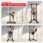 Pull Up Bar Dip Bar Power Tower Workout Dip Station Height Adjustable Free