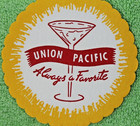 Union Pacific Railroad Coaster Uprr Dining Car Or Railway Lounge Beverage Train