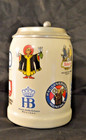 Vintage German Style Beer Stein Mug Ceramic 5  Tall 3 5  Diameter