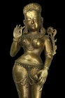 17 5  Rare Antique Bronze Figure Of Hindu Goddess Buddha Vintage Bhumi Devi