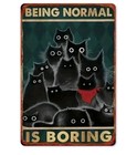  black Cat Metal Tin Sign Vintage Wall Decor Plaque Gift Home Bar Garage  8x12 