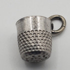 Vintage 925 Sterling Silver Thimble Sewing Tiny Petite Pendant Bracelet Charm