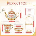 20 Pcs Adult Tea Party Set Porcelain With Metal Holder  Classic