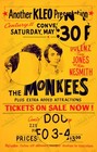 The Monkees 1969 Concert Poster Micky Dolenz Davy Jones Mike Nesmith Art Print