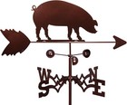 Elegant Copper Pig Weathervane With Versatile Adjustable Mount For Outdoor Charm