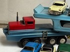1960 s Japan Tin Friction Sears Turnpike Car Transporter With 12 Friction Cars
