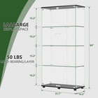 Glass Display Cabinet Double Doors Curio Storage Cabinet W lock For Living Room
