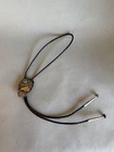 Unique Vintage Sterling Silver With Turquoise  Copper  Gold Buffalo Bolo Tie