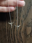 Sterling Silver 925 Angel Threader Dangle Drop Earrings