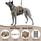 Tactical Dog Harness With Dog Leash  Service Working Molle Vest With 10 Pet