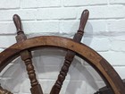 Vintage Wooden Ship s Wheel 36  Teak Wood And Brass Boat Steering Wheel
