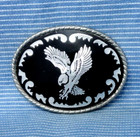 Etched Eagle Belt Buckle Western Cowboy Biker Cowgirl Vtg 80s W Usa       tyc492