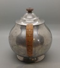 Just Andersen Denmark Pewter Tea Pot     2527     Wicker Handle 