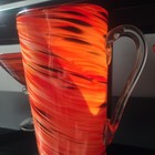 Pier 1 Vntg Murano Style Hand Blown Glass Pitcher With Matching Martini Glasses