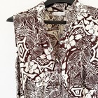 Vintage Women Tropical Floral Button Down Sleeveless Maxi Dress Resort Island