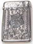 Antique Birmingham 1903 Sterling Silver Hand Engraved Calling Card Case Mono