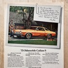 1973 Oldsmobile Cutlass S  Orange Coupe Vintage Print Ad Car Auto Advert