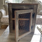 Vintage Rustic Reclaimed Barn Wood Wall Cabinet French Country Chicken Wire Door