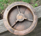 Vtg Wood Industrial Round Foundry Sand Mold Steampunk