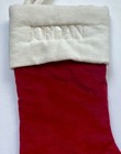 West Elm Classic Velvet Christmas Stocking  jordan  Red Ivory Medium New