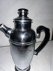 Vtg  Art Deco Cromwell Silver Mtfg  Chromium Cocktail Shaker Pitcher Blk Handle