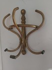 Vintage Brass Barbershop   Wall Mount Hat Or Coat Rack W  6 Hooks  Gprgeous