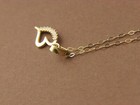 Real 10kt Yellow Gold Heart Pendant  Necklace   Solid 10k Gold Link Chain