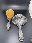 Vintage Silver Plated Vanity Dresser Set  Brush And Mirror     