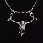 Evil Skeleton Necklace 24  Chain Skull Hanging Shackles Chains Goth Horror Wasp